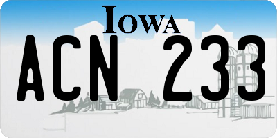 IA license plate ACN233
