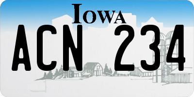 IA license plate ACN234