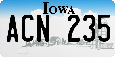 IA license plate ACN235
