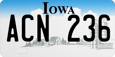 IA license plate ACN236