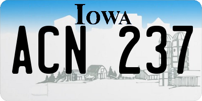 IA license plate ACN237