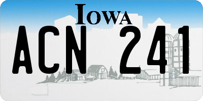 IA license plate ACN241