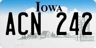 IA license plate ACN242