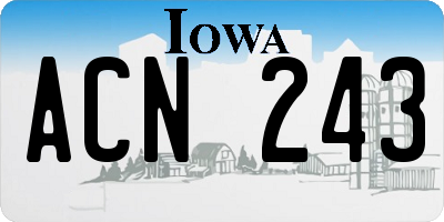 IA license plate ACN243