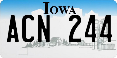 IA license plate ACN244