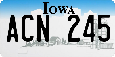 IA license plate ACN245