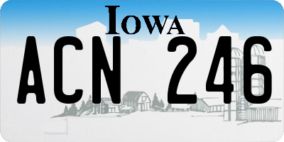 IA license plate ACN246