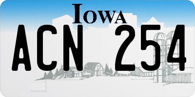 IA license plate ACN254