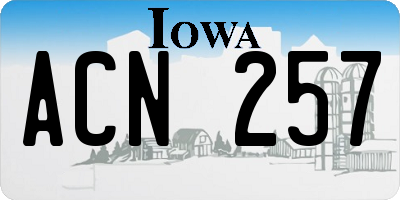 IA license plate ACN257