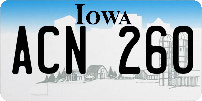 IA license plate ACN260