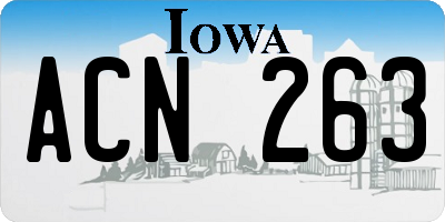 IA license plate ACN263