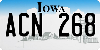 IA license plate ACN268