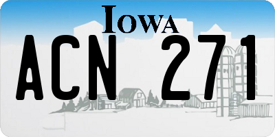 IA license plate ACN271