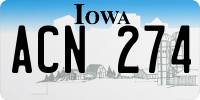 IA license plate ACN274