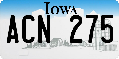 IA license plate ACN275