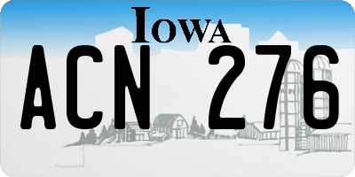 IA license plate ACN276