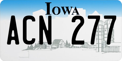 IA license plate ACN277