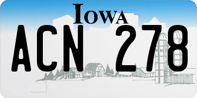 IA license plate ACN278