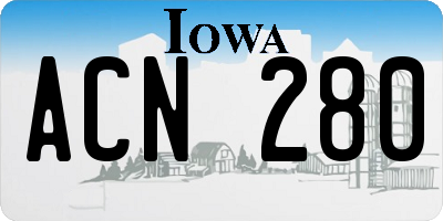 IA license plate ACN280