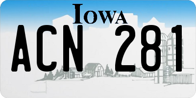 IA license plate ACN281