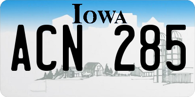 IA license plate ACN285