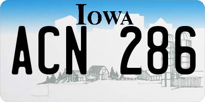 IA license plate ACN286