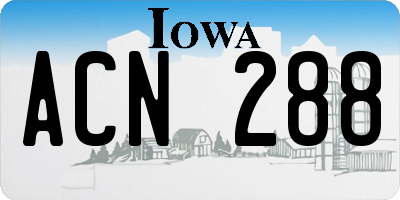 IA license plate ACN288