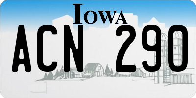 IA license plate ACN290
