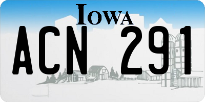 IA license plate ACN291