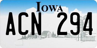 IA license plate ACN294