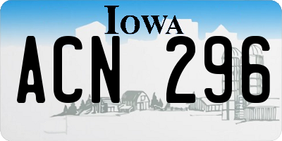 IA license plate ACN296