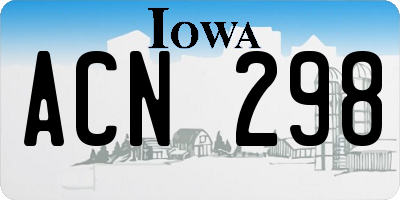 IA license plate ACN298