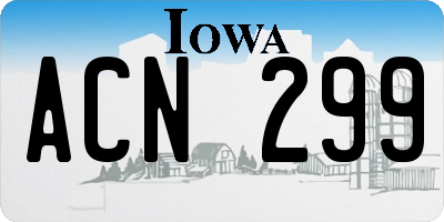 IA license plate ACN299