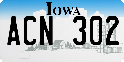 IA license plate ACN302