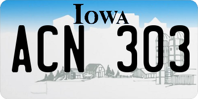 IA license plate ACN303