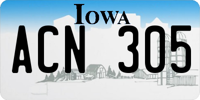 IA license plate ACN305