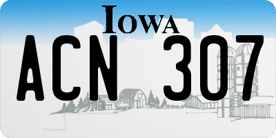 IA license plate ACN307