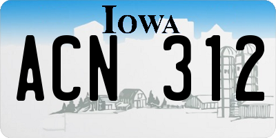 IA license plate ACN312