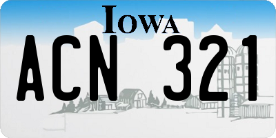 IA license plate ACN321
