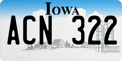 IA license plate ACN322