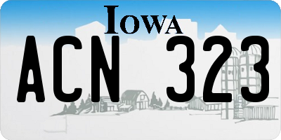 IA license plate ACN323