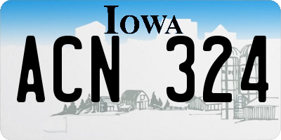 IA license plate ACN324