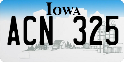 IA license plate ACN325