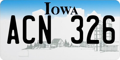 IA license plate ACN326