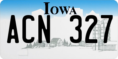 IA license plate ACN327