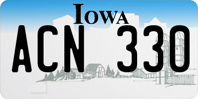 IA license plate ACN330