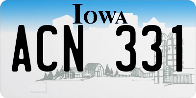 IA license plate ACN331