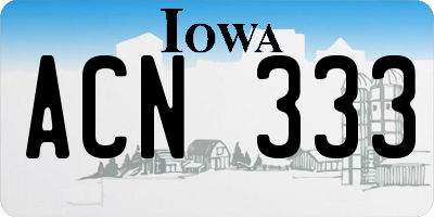 IA license plate ACN333