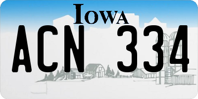 IA license plate ACN334