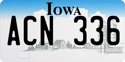 IA license plate ACN336
